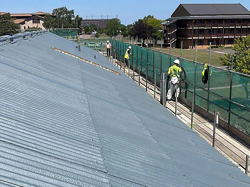 Commercial Asbestos Roof coating application 